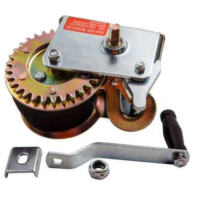 600lbs Hand Winch Hand Crank Strap Heavy Duty Winch for ATV Jet Ski Trailer Boat