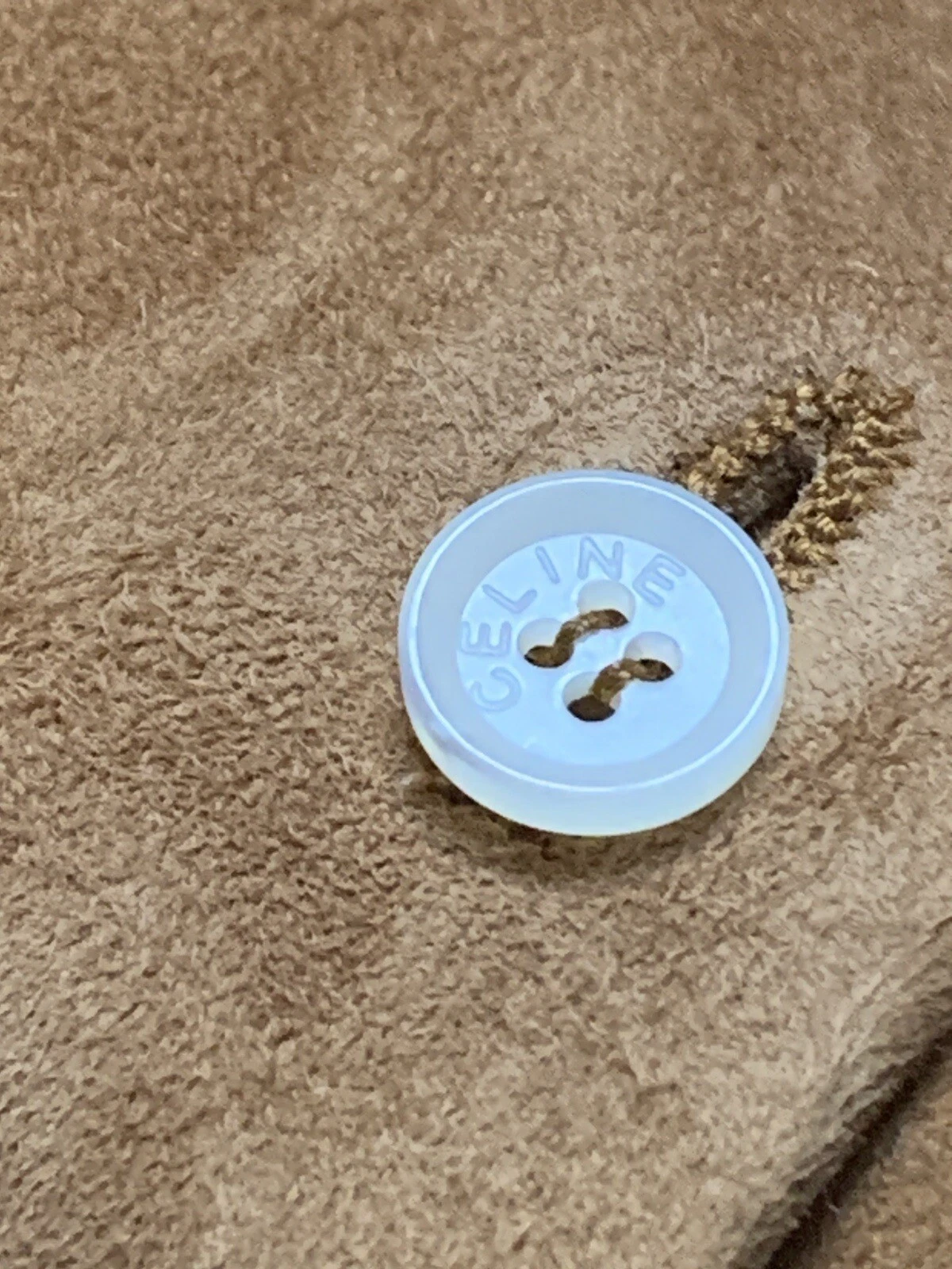 Celine 42 Wmns camicia di capra in pelle abito giacca blusa con bottoni manica lunga