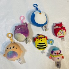 Lot of 6 Squishmallows Small Mini Plush Sunny Fifi Noy Clips Puff Caeli Romy