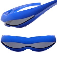 Wrap Around Costume Rave Robot Cyclops Visor Futuristic Cosplay Blue Sunglasses