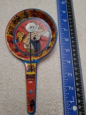 Vintage Tin Noise Maker Clapper Masquerade Dancers U.S. Metal Toy Mfg Co USA