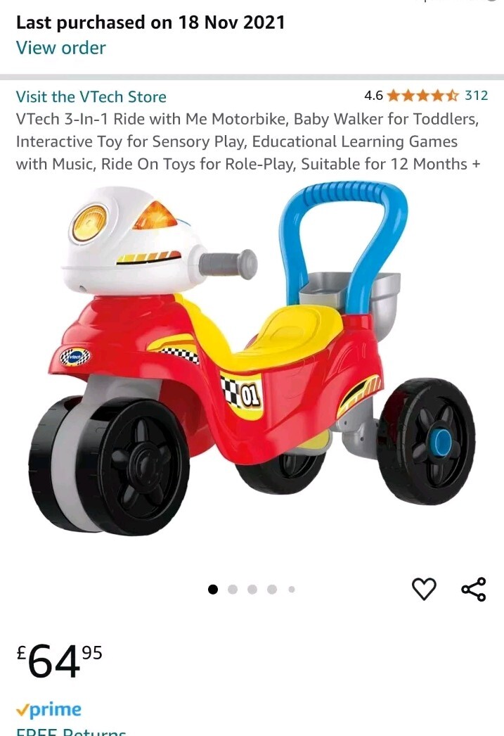 Toy In Ride With Me Motorbike V Tech Baby In Ride With Me