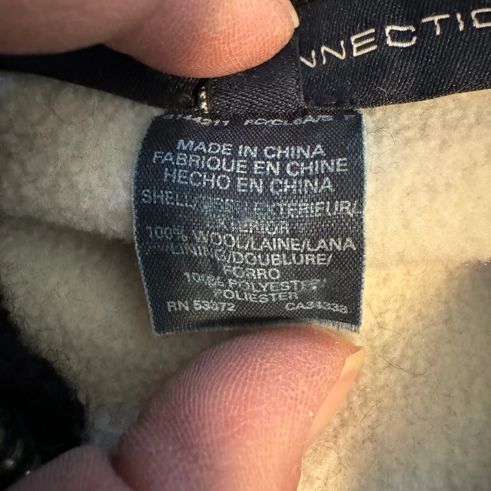 Chaleco para mujer French Connection 100 % lana tejido peso pesado cremallera completa mediano negro Foto 4 de 4