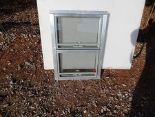 RV Trailer Shed Window, Awning, Safety Glass, 17"X25 3/8".  Alum Frame, New, #8
