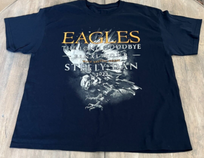 The Eagles 2023 The Long Goodbye Concert Tour Merch T-Shirt Blue