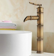 Antique Brass Bamboo Bathroom Basin Sink Faucet Single Handle Mixer Tap Gnf107