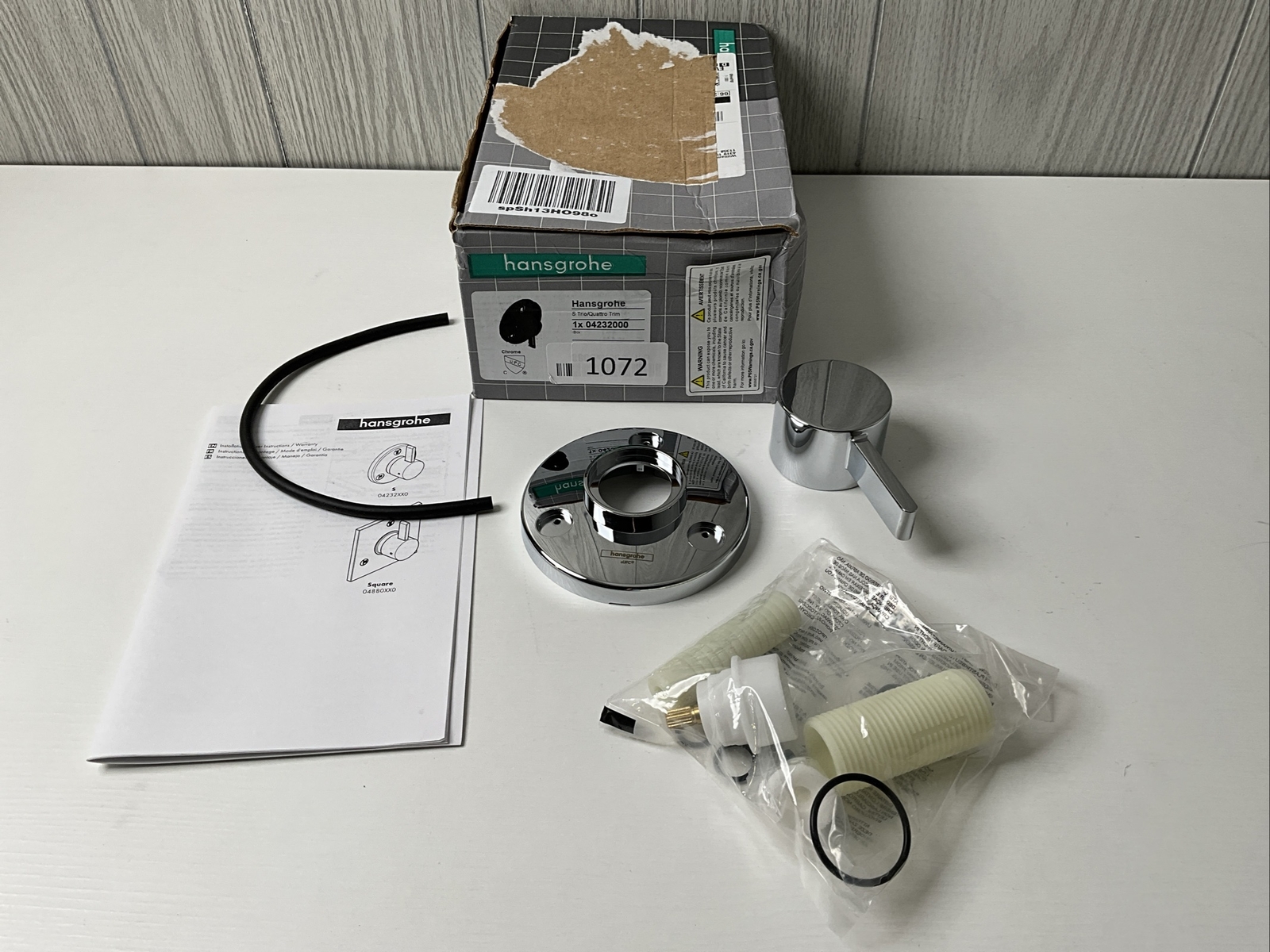 Hansgrohe 04232 Chrome S Trio/Quattro Diverter Trim - Less V