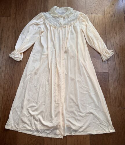 Vtg Dutchmaid Nylon Nightgown Dress Chiffon Lace Sz 16