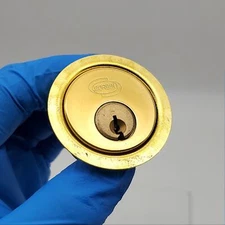 Corbin Rim Cylinder 3000-200 Polished Brass 59A2 Keyway 6 Pin 2" Tailpiece NOS