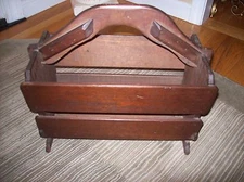 Antique Wooden Magazine Rack  16 x 9 Solid Wood
