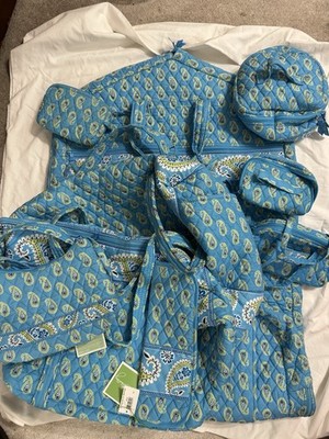 Vera Bradley Bermuda Blue 9 Pc Set Some NWT /others Excellent