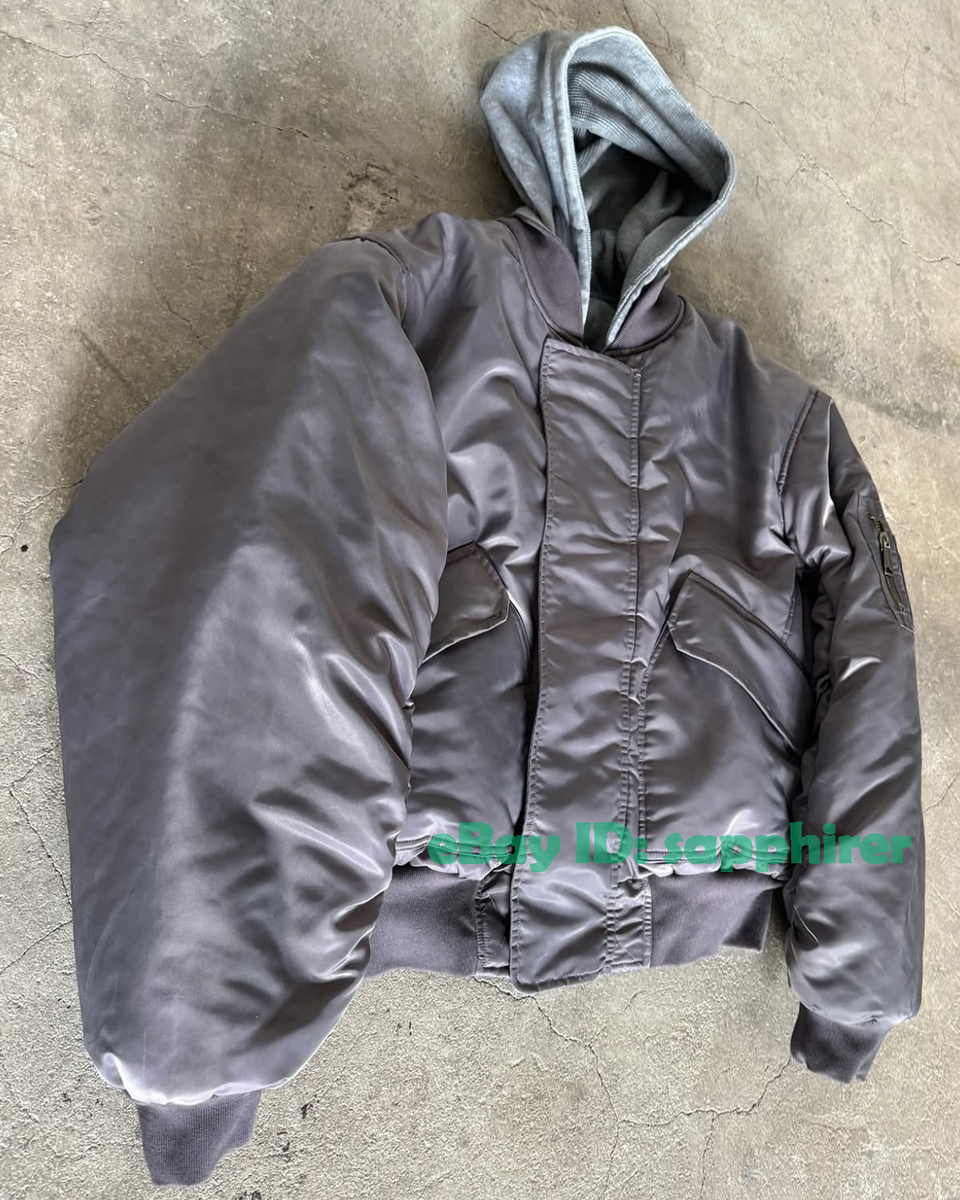 No Faith Reversible Bomber Jackets Distressed Hooded Cotton Zipper