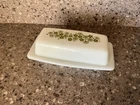 Vintage Pyrex  Green Spring Blossom Daisy 7 inch Butter Dish w/Lid -  USA