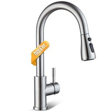 Kitchen Faucet with Pull Down Sprayer, Brushed Nickel High Arc Single Handle ...