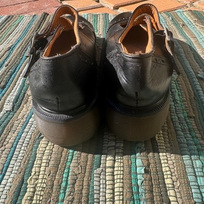 90s Vintage Made in England Doc Martens Black Mary Jane Shoes Sz