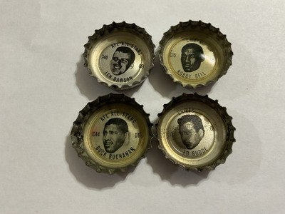 (4 pcs.) 1966 2-KC Chiefs and 2-AFL Allstar Chiefs COKE Bottle Caps