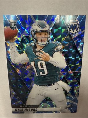 2025 Mosaic Kyle McCord Blue Prizm #352 Rookie RC Philadelphia Eagles