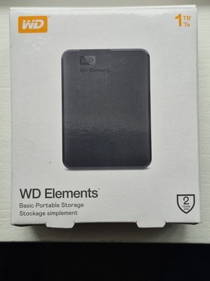 WD Elements 1TB Portable External Hard Drive HDD USB 3.0 WDBUZG0010BBK Open Box