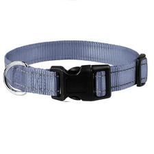 Adjustable Nylon Dog Collar Puppy Pet Collar Buckle Neck Collar S-XL Solid Color