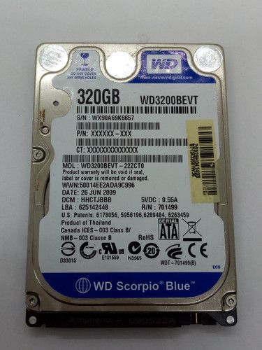 WESTERN DIGITAL *WD3200BEVT-22ZCT0* 320GB* SATA HDD Notebook 2,5 Zoll #NFP1769