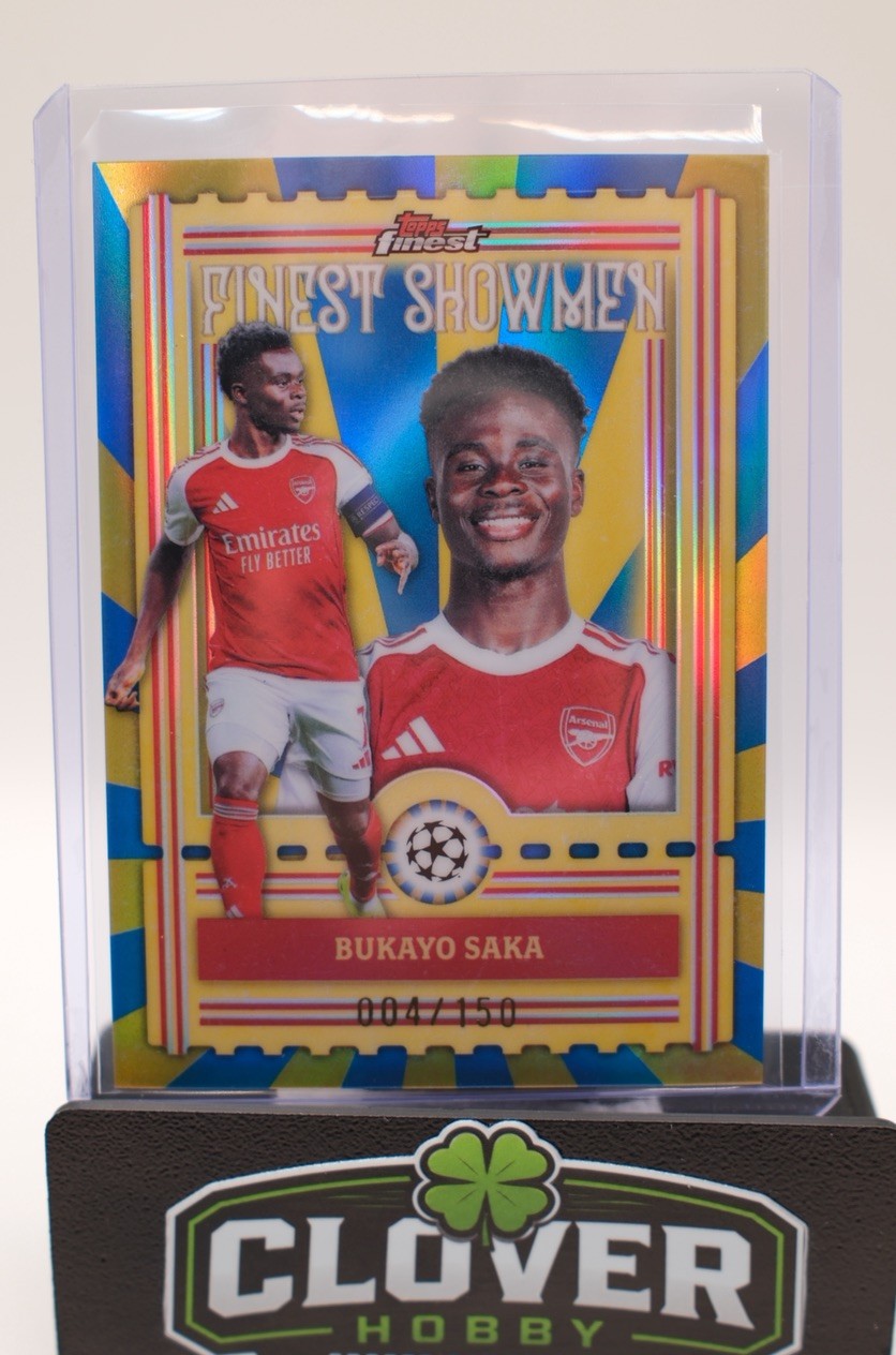 2025-26 Topps Finest UEFA Bukayo Saka FS-8 Finest Showman BLUE REFRACTOR /150 view 1