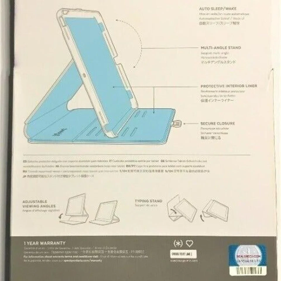 Speck iPad Air Balance Folio Folding Case Gray 10.5" Adjustable Angles Impact - Image 3 of 4