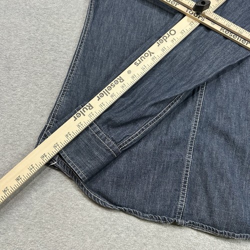 Guess Shirt Mens Medium Denim Colorblock Snap Button Western Cowboy Rodeo Farm - Picture 9 of 9