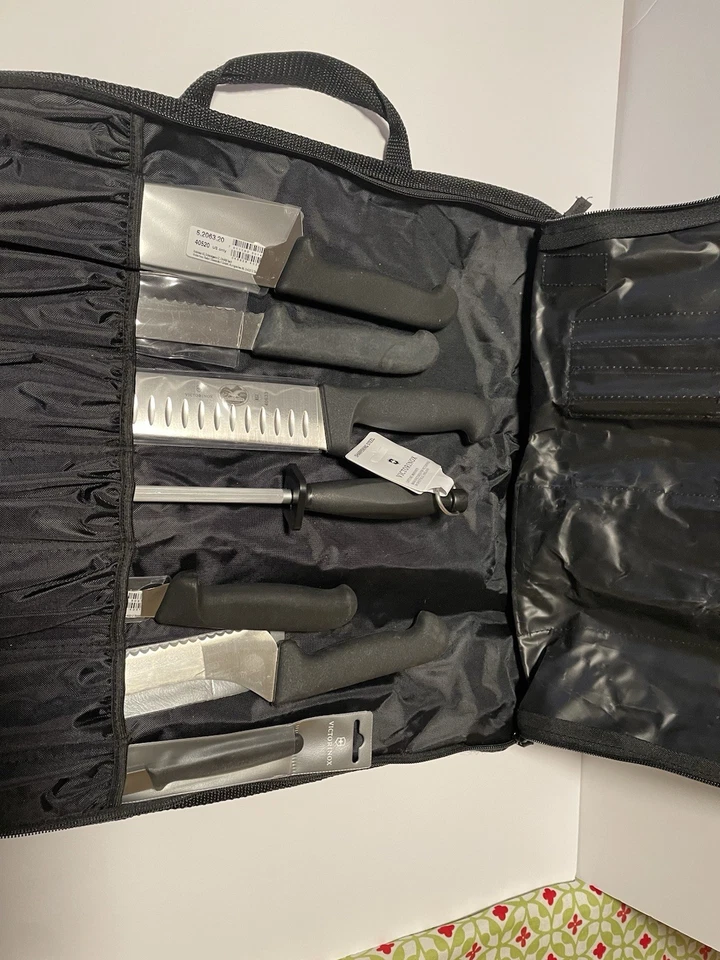 Victorinox 7 peças Fibrox Deluxe conjunto de rolo de faca culinária, preto + bônus - Imagem 2 de 4