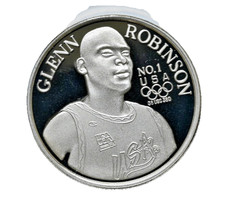 Glenn Robinson US Olympic Basketball 999 Silver 1 oz. Coin #18 Skybox Card