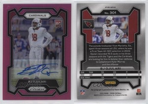 2023 Panini Prizm Rookies Pink Prizm Auto BJ Ojulari #301 Rookie Auto RC
