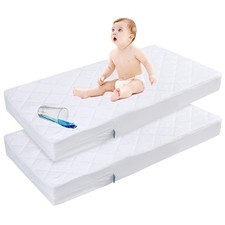 Zippered Crib Mattress Protector Waterproof 6-Sides Breathable Absorbent Encasem