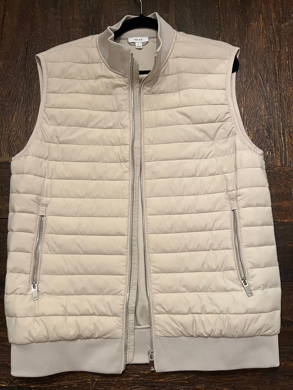 REISS Pluto Hybrid Quilted Gilet Vest Men's L Stone — Brand New, No Tags image 7
