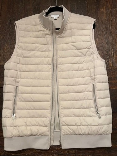 REISS Pluto Hybrid Quilted Gilet Vest Men's L Stone — Brand New, No Tags image 7