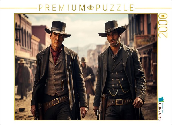 Calvendo Puzzle Two Gunslingers In The Wild West | 2000 Pieces, Finished Size 35-image