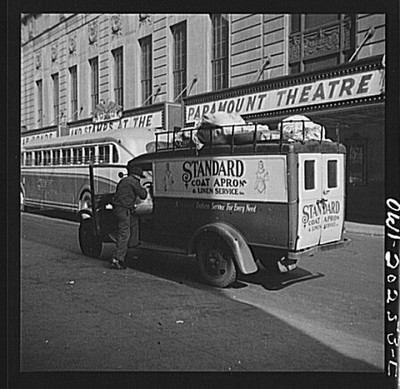 New York NY 1930s Linen Supply Truck Paramount Theatre Forty-fourth Street