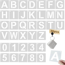 2 Inch Reusable Letter  Number Stencils - 36 Pcs Alphabet Art Craft Templates