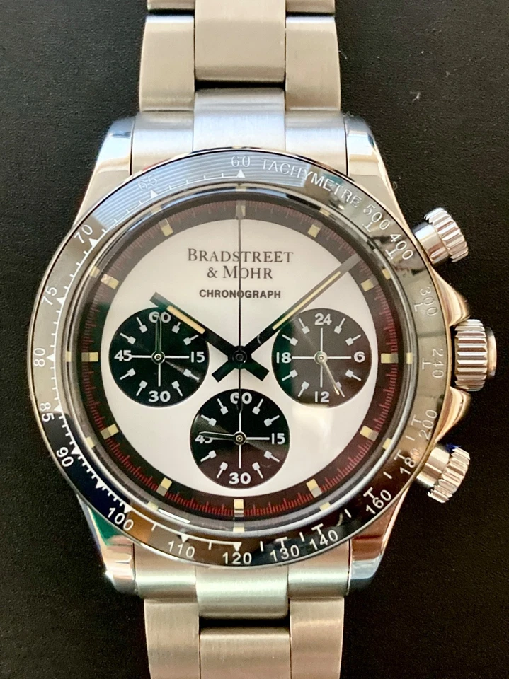Bradstreet & Mohr™ Men's Chronograph Watch with Panda Dial & Tachymetre - Image 2 of 4