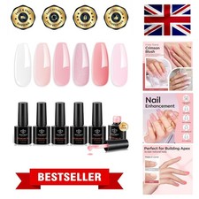 Builder Gel 6 Colors, 8-in-ONE Pink Clear Gel Builder for Nails, Hard Gel Nai...