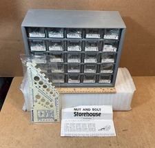 25 Drawer Metric Nut And Bolt Storehouse Storage Cabinet With Parts READ