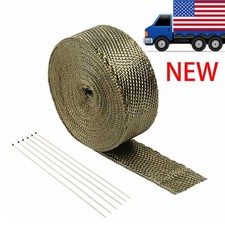 2 50ft Titanium Basalt Manifold Header Exhaust Pipe Heat Wrap 6 Ties Kit