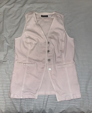 Mint Velvet Pink Sleeveless Vest S Button Fro...