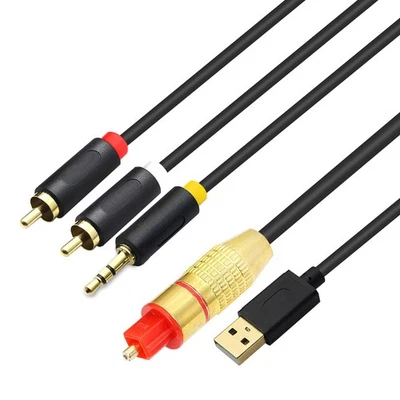 Câble audio numérique coaxial USB 3,5mm RCA pour haut-parleur TV PS4 - Photo 1/4