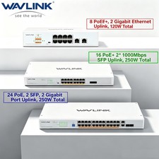 Wavlink 28/18/10 Port Gigabit Ethernet Switch PoE Desktop/ Rackmount Unmanaged