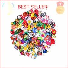 TANSWEET 30,50,100,125 pcs PVC Random Different Shape Shoe Charms for Shoe Decor