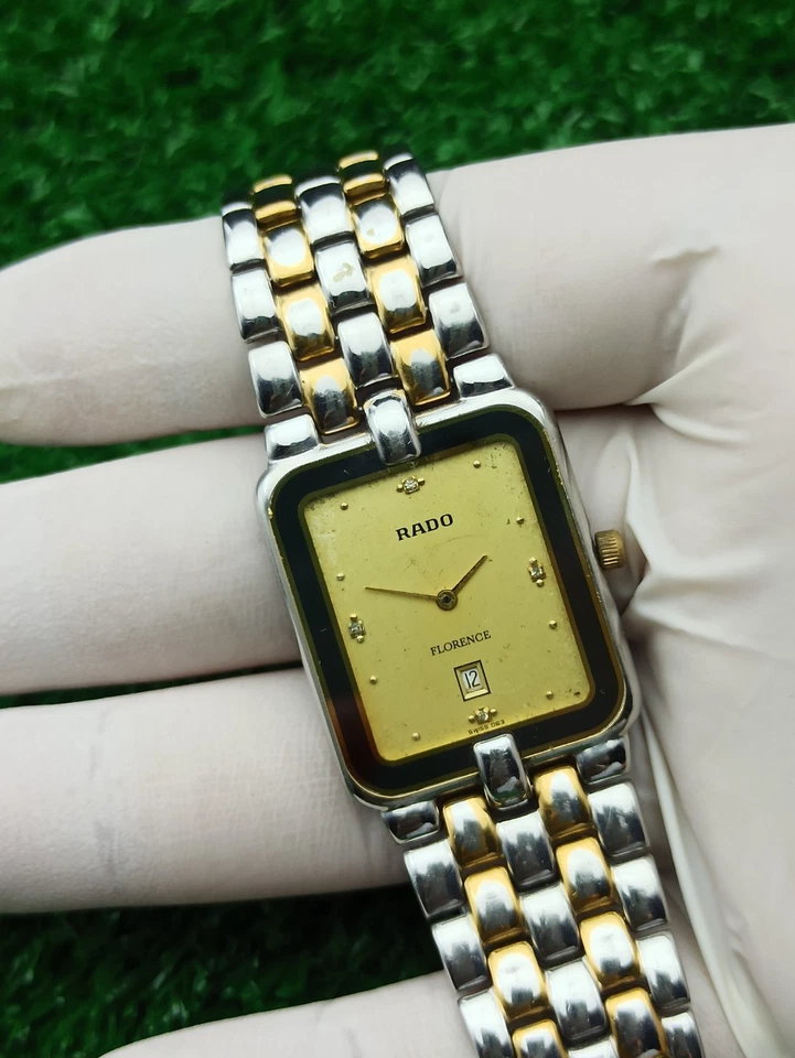 Reloj clásico Rado Florence icónico y movimiento suizo medio dorado cuarzo años 80 Foto 3 de 4