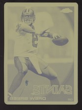 2010 Topps Chrome Base YELLOW 1 of 1 PRINT PLATE #C220 Drew Brees Saints HOF 1/1