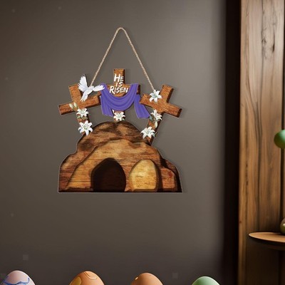 Türschild  He IS Risen , 30 x 25 cm, zum Aufhängen, Wanddekoration für
