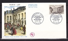 ENVELOPPE 1° JOUR 1963 FRANCE N° 1387 CONFERENCE POSTALE-ETAT TRES BON-VOIR SCAN