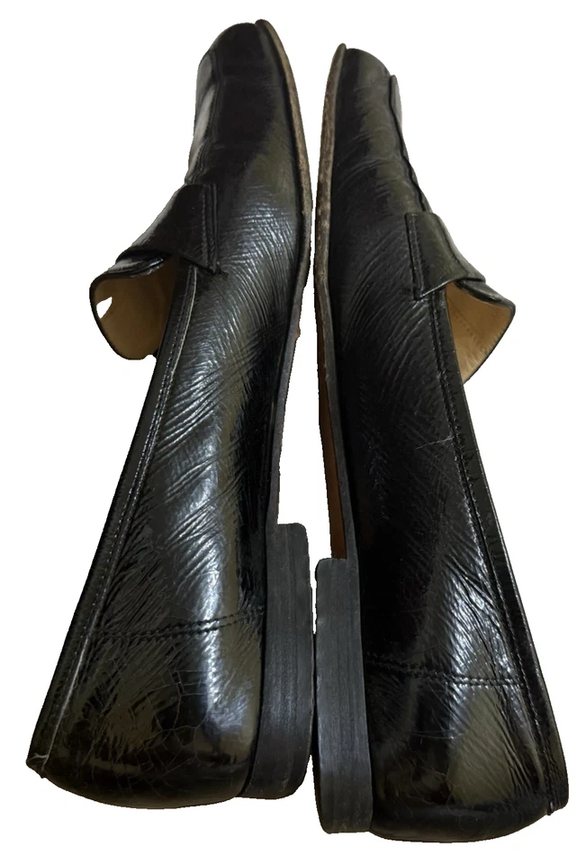 Vtg Salvatore Ferragamo women's shoes Square Toe Black Patent Leather Size 8 2A - Image 3 of 4