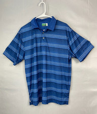 Ben Hogan Polo Shirt Mens XL Performance Golf Active Blue Striped SS